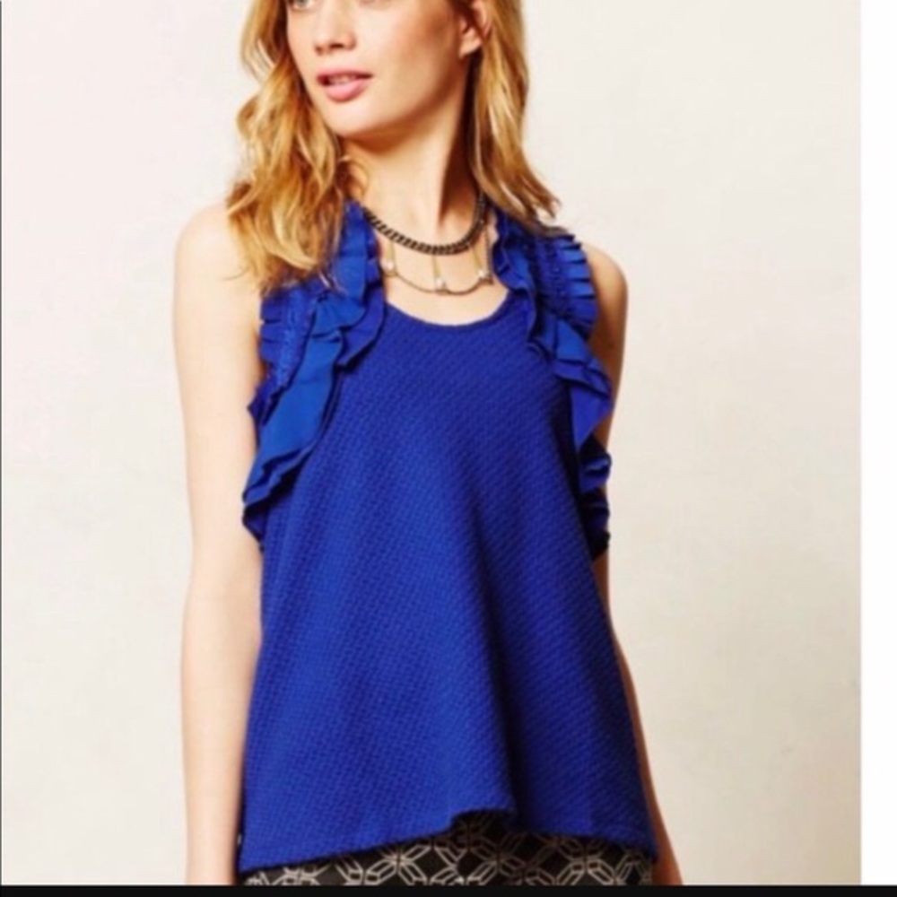 Anthropologie Deletta cobalt tank